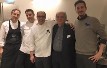 01 - Lo chef Ettore Bocchia con il suo staff, Paolo Borzatta e Andrea Sala
